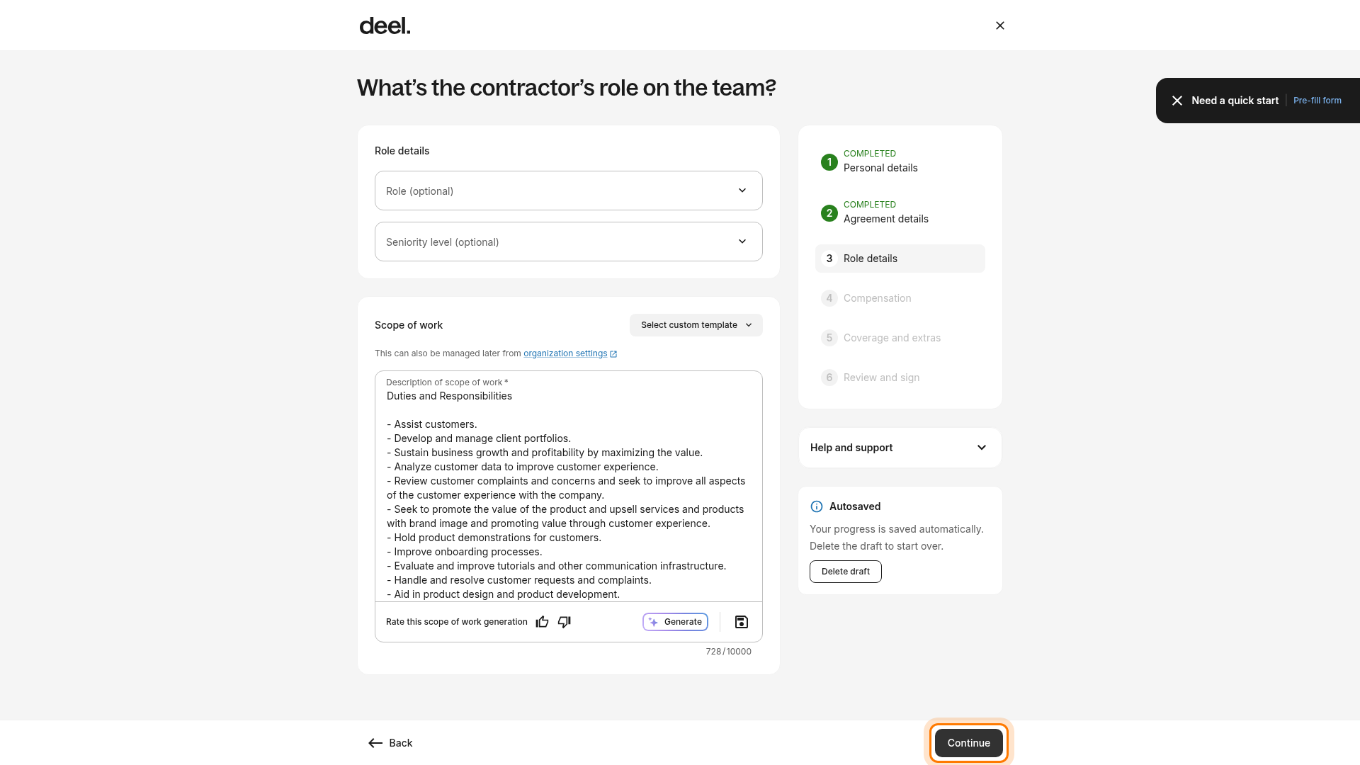 Complete role details