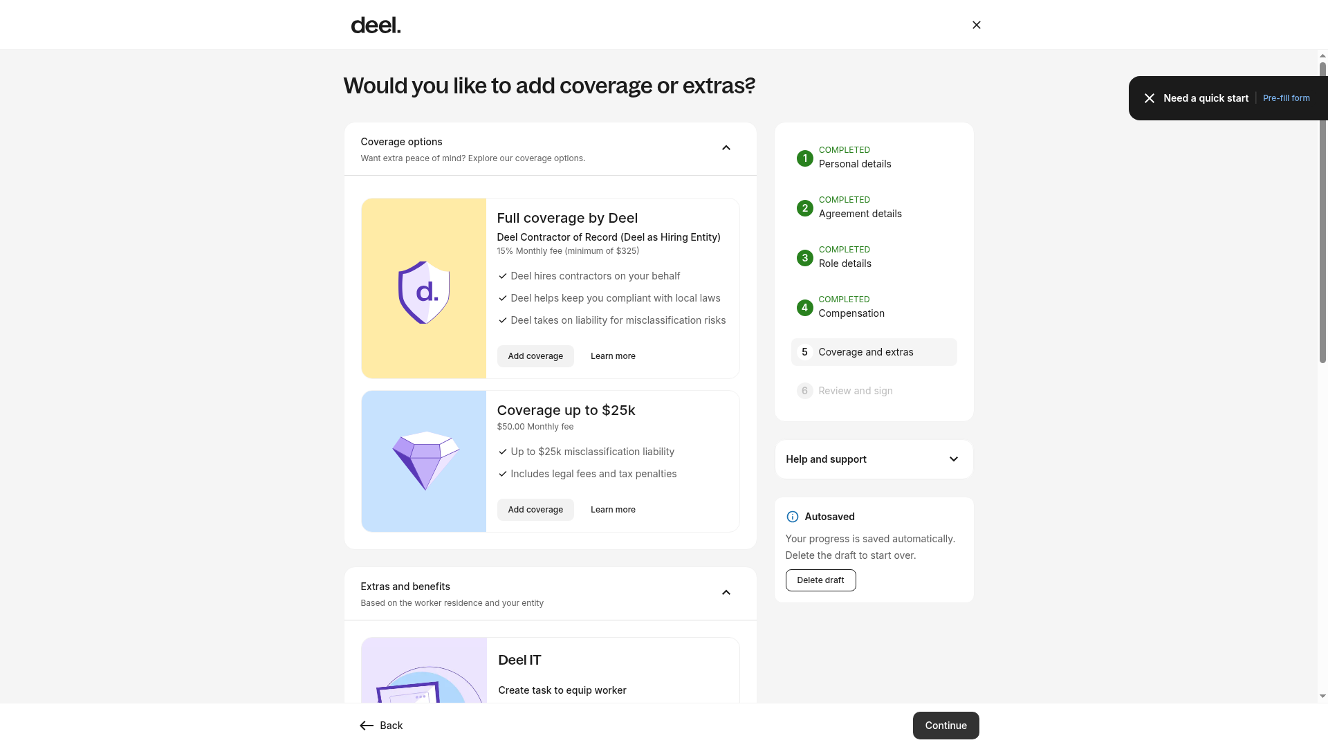 Add Deel Premium coverage