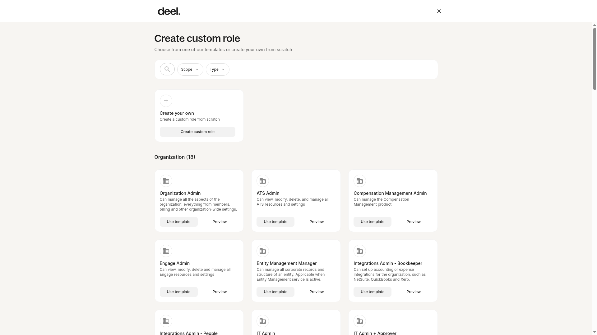 Create custom role