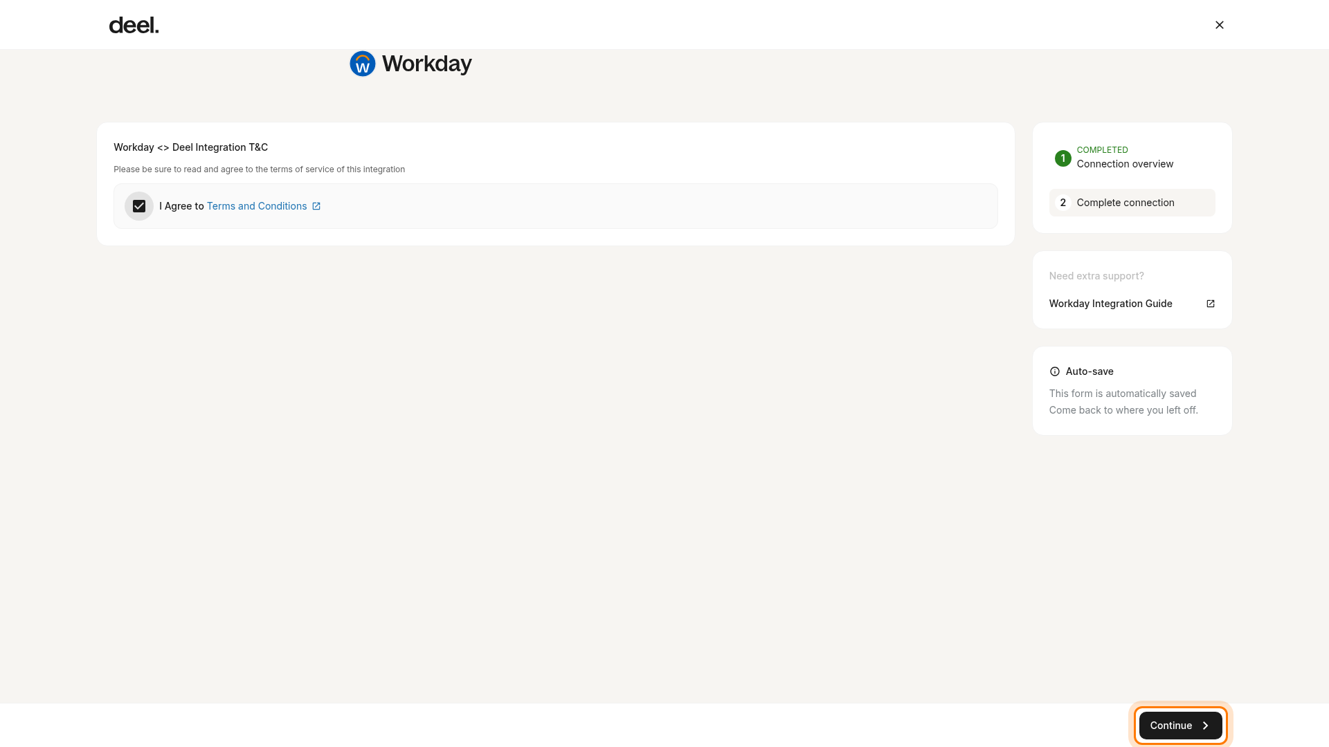 Workday Deel Integration terms and conditions