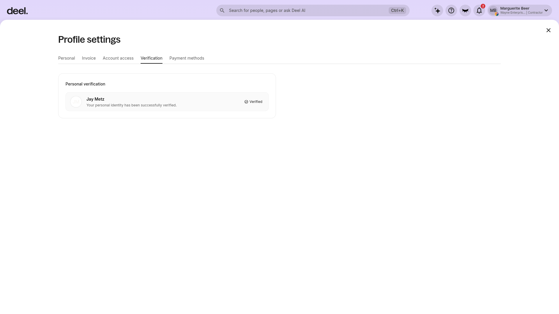 Resubmit option in Personal verification