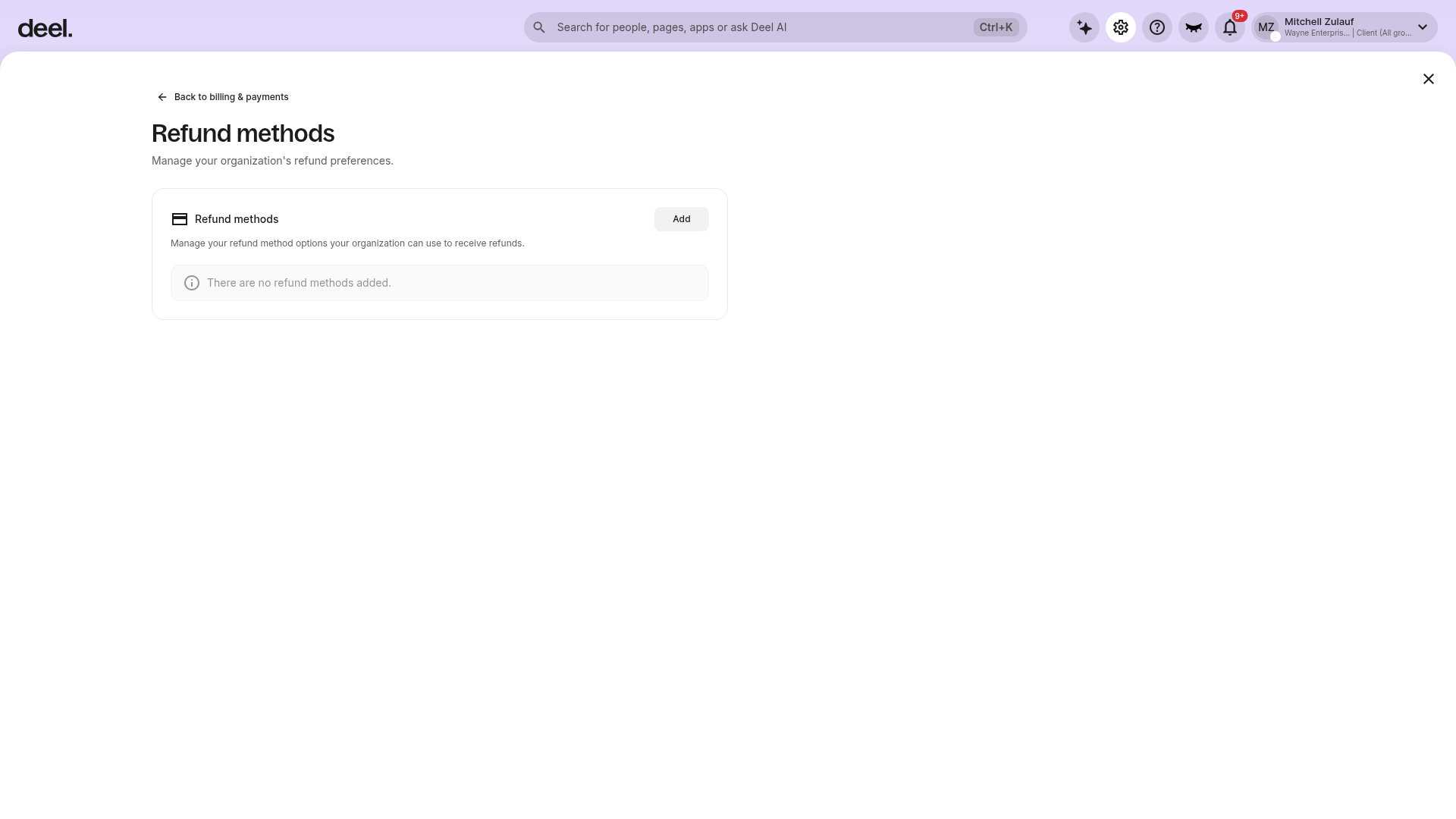 Refund balance details