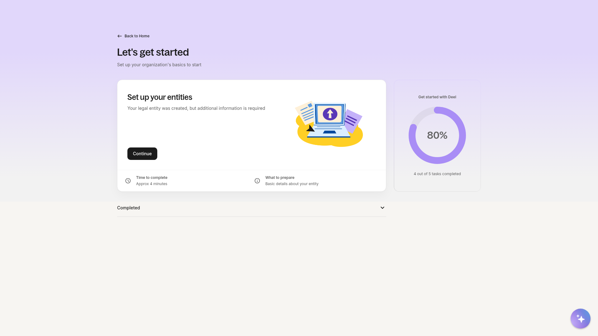 Onboarding task list