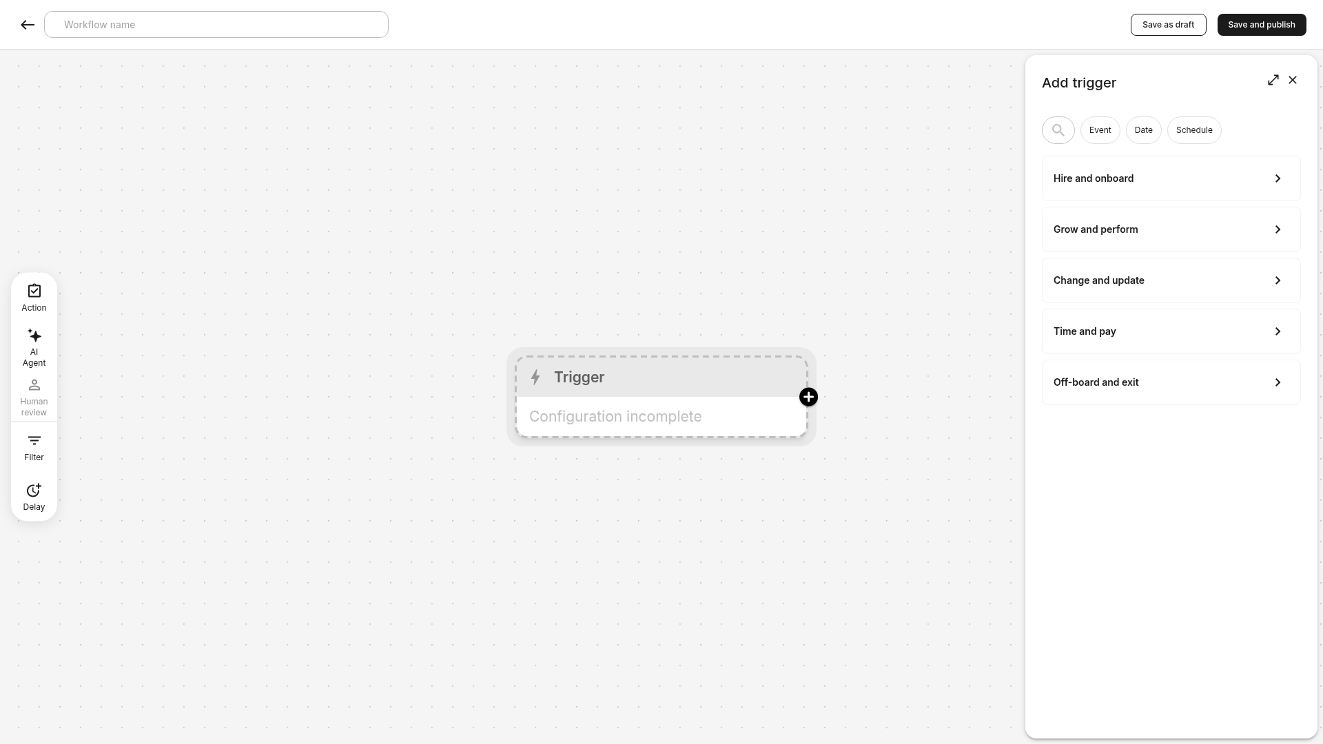 Add trigger panel