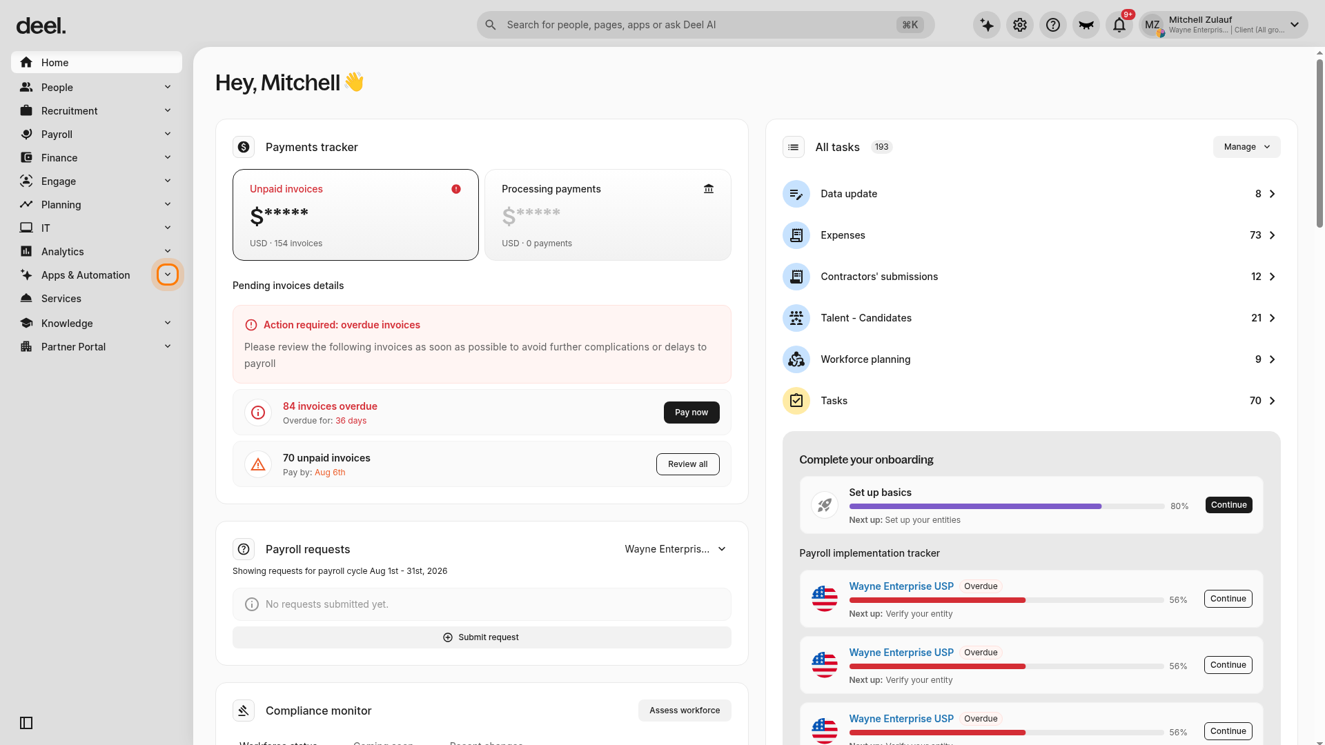 Apps & Automation in the left sidebar