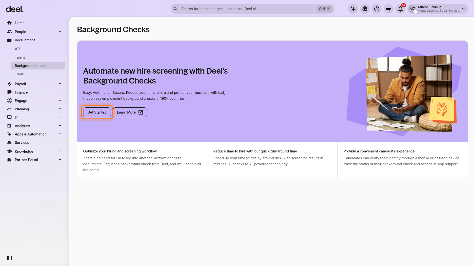 Get Started on the Background Checks page