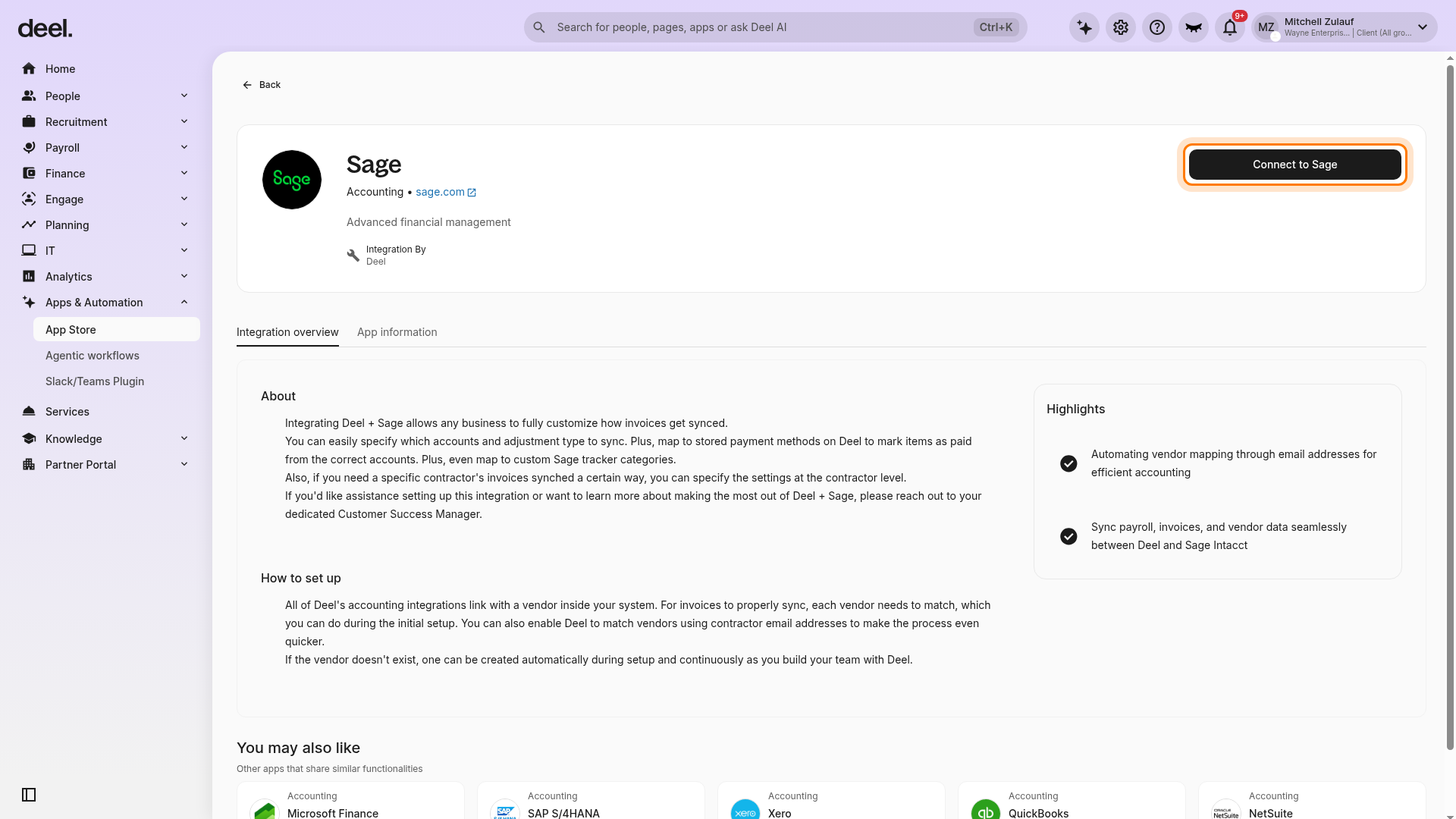 Connect to Sage