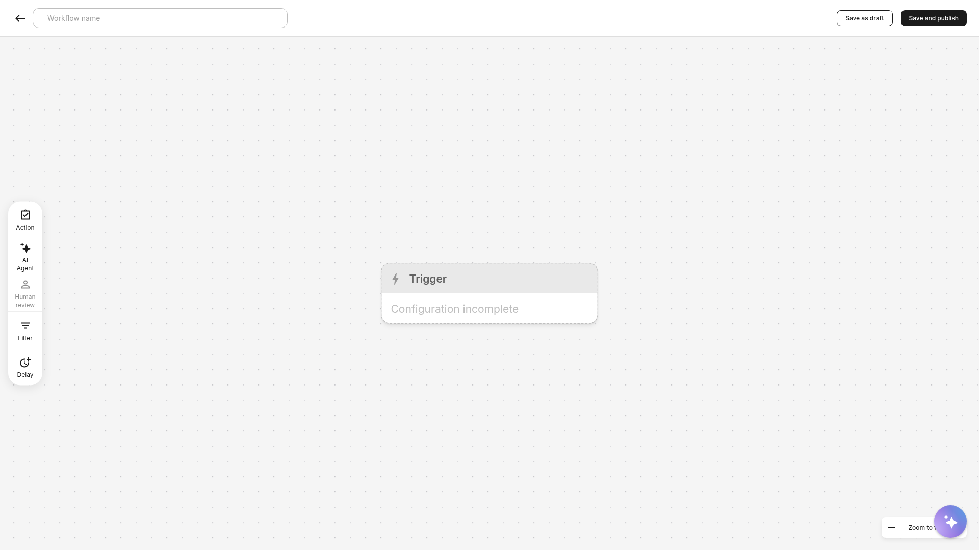 Blank workflow builder