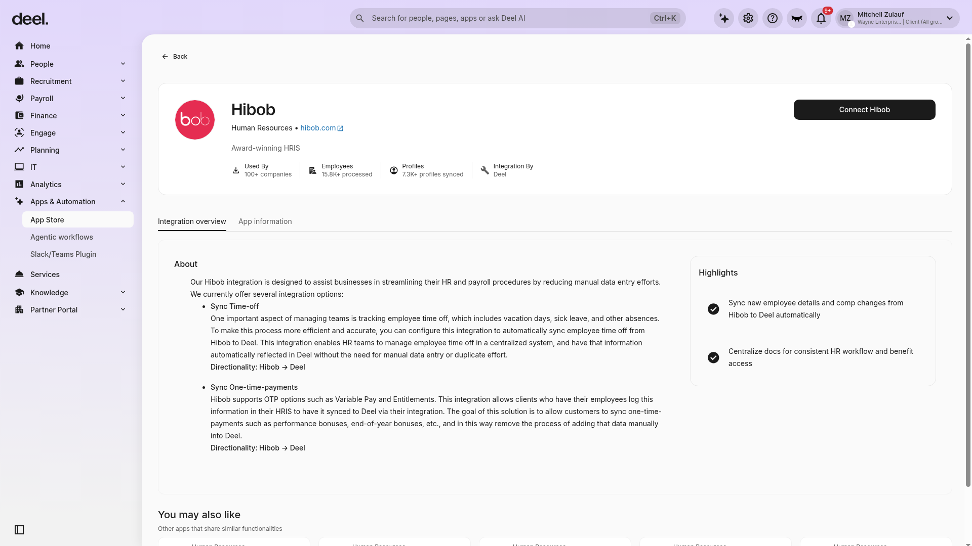 Sync HiBob
