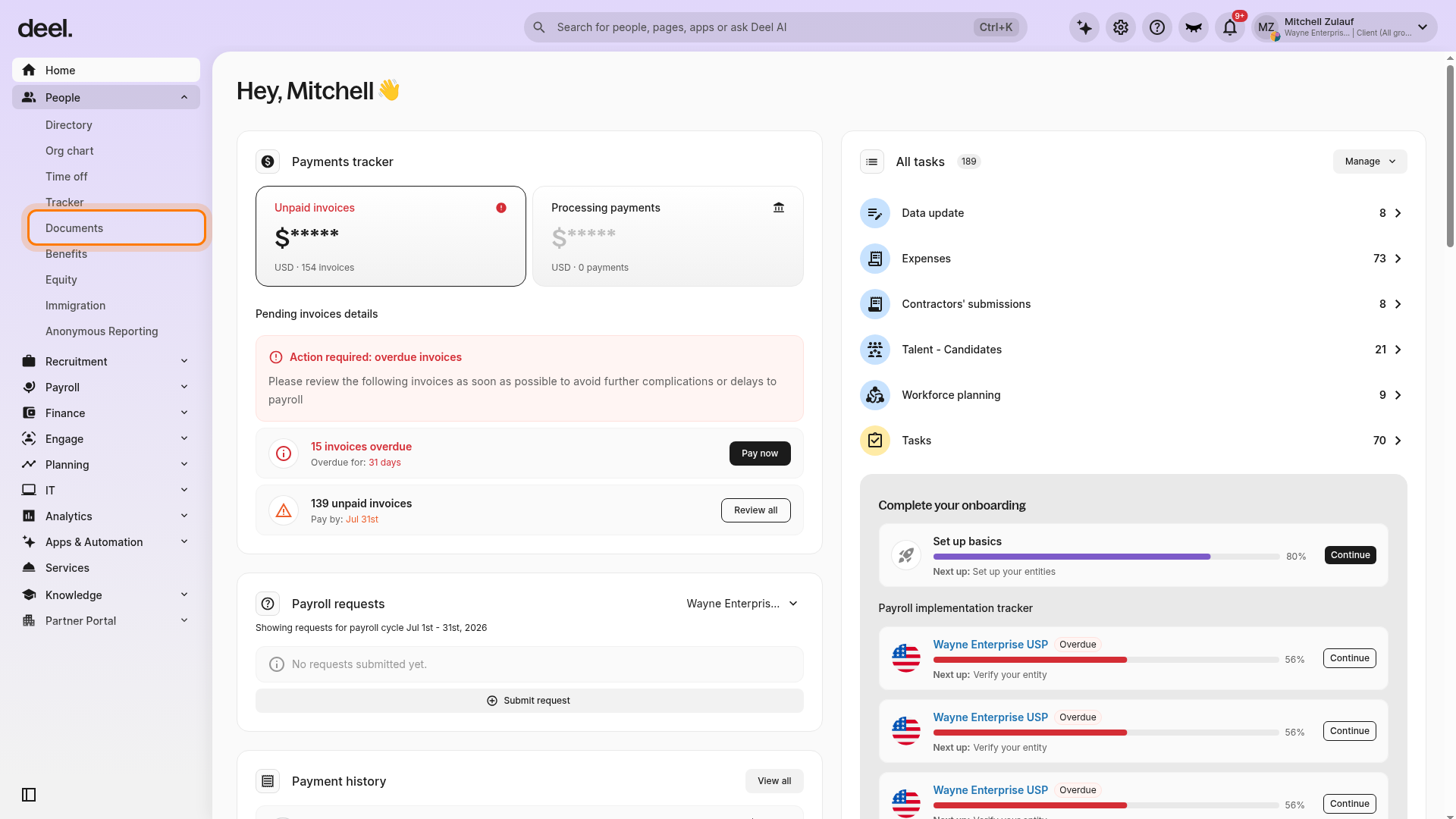 People menu in the left sidebar