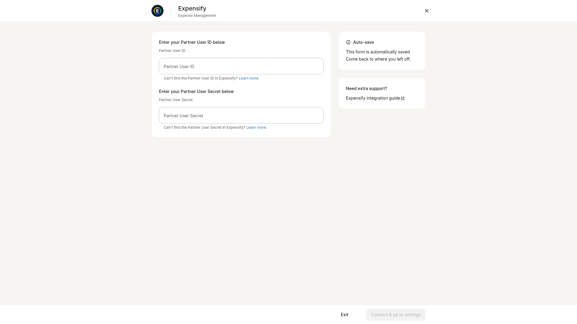 Connect Expensify