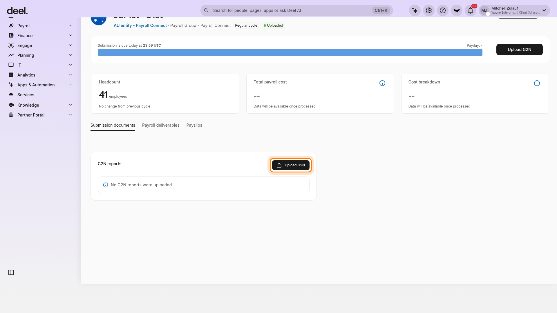 Upload G2N option in the G2N reports section