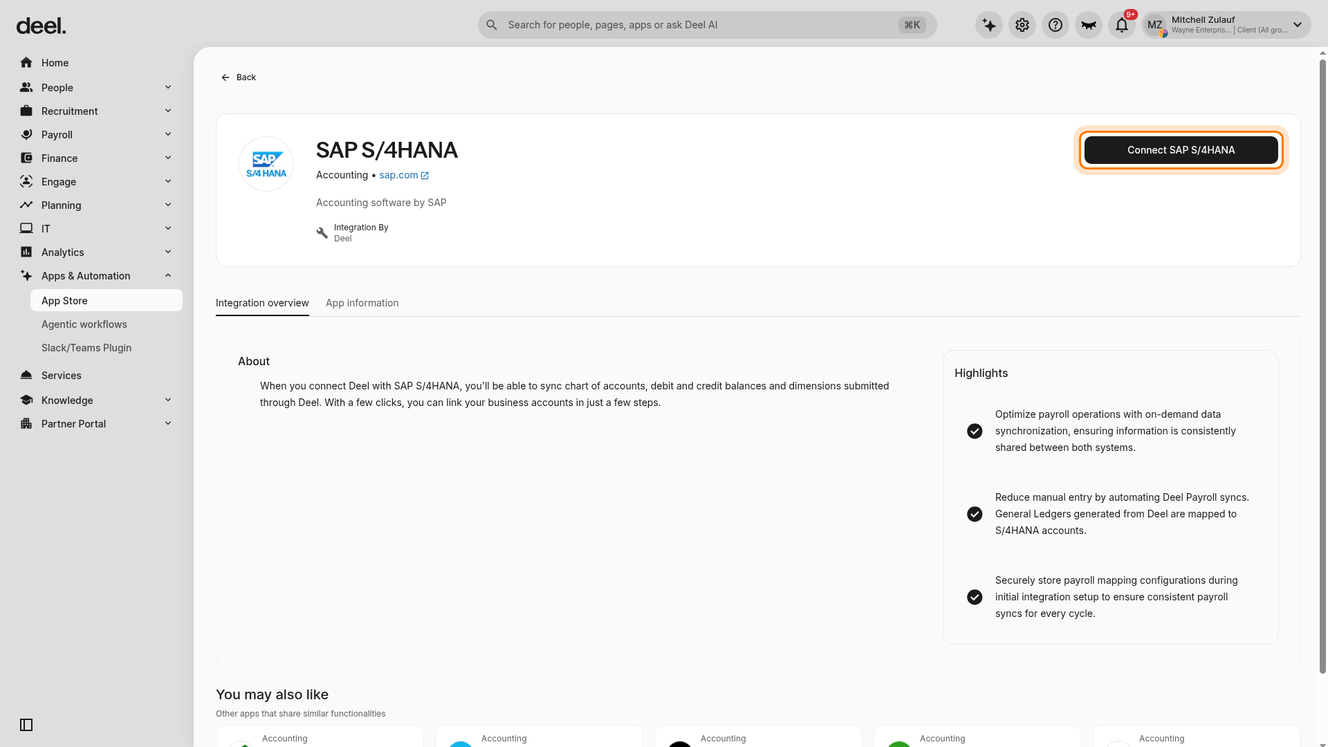 Connect SAP S/4HANA