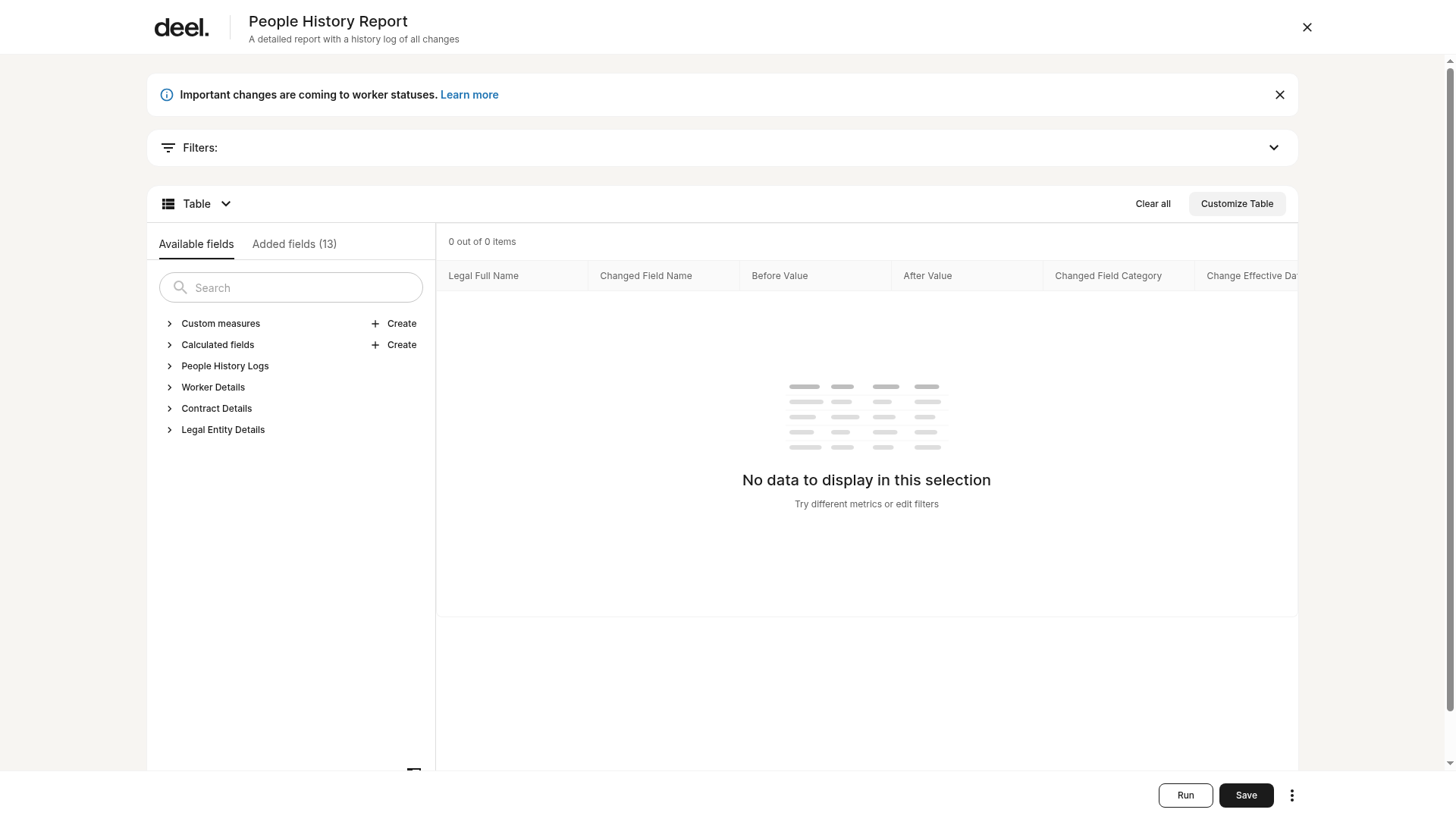 Report builder in edit mode