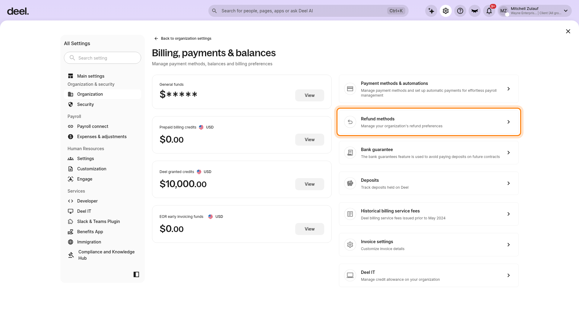 Refund methods