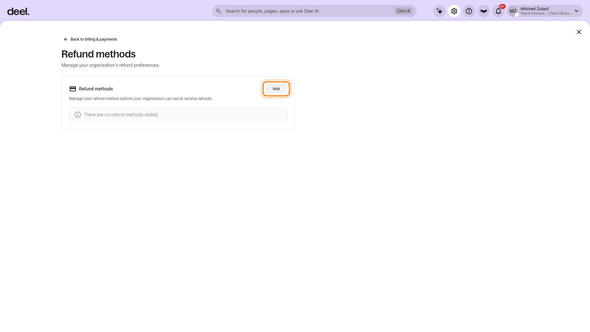 Add refund method
