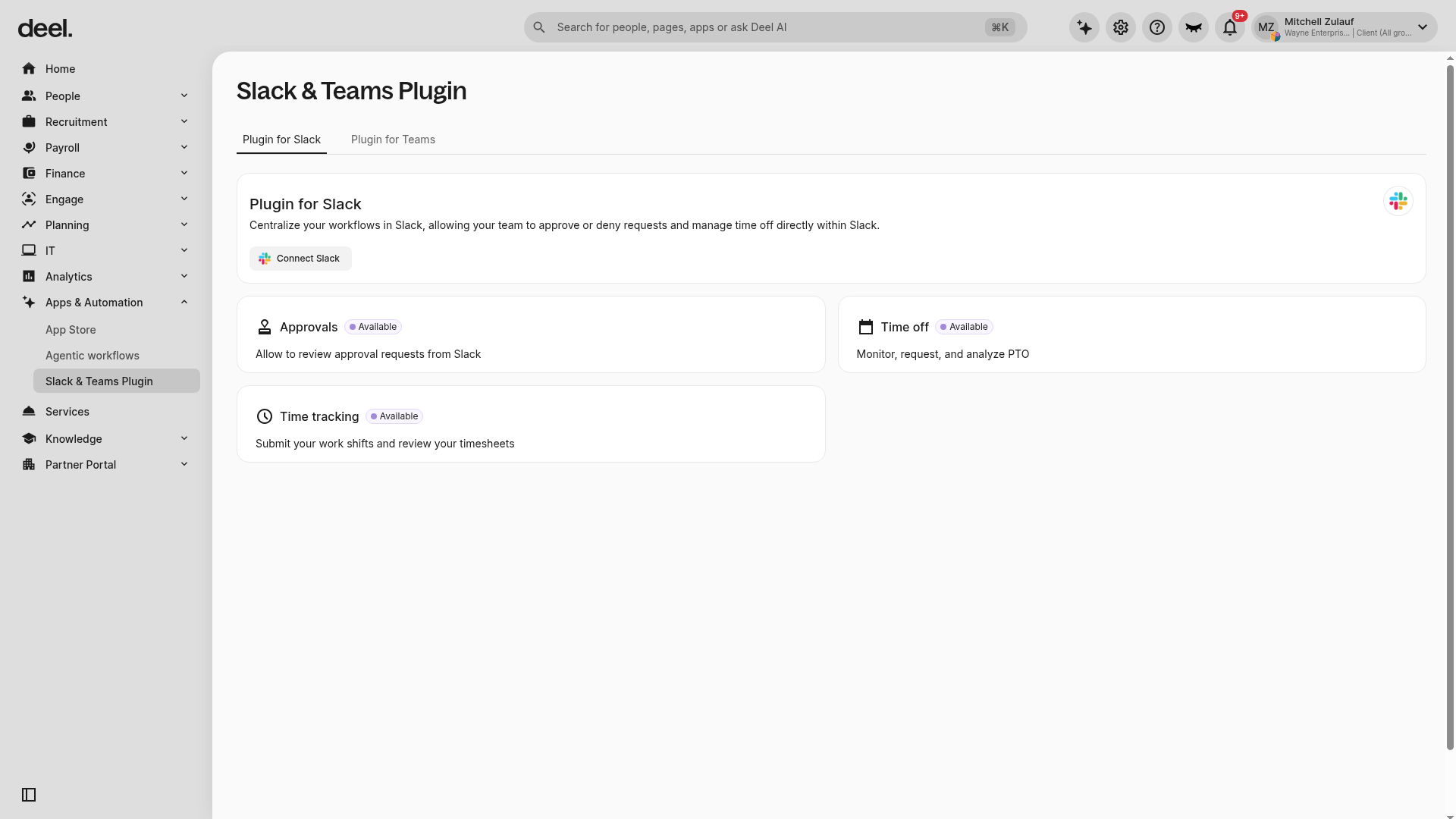 Plugin for Slack authorization