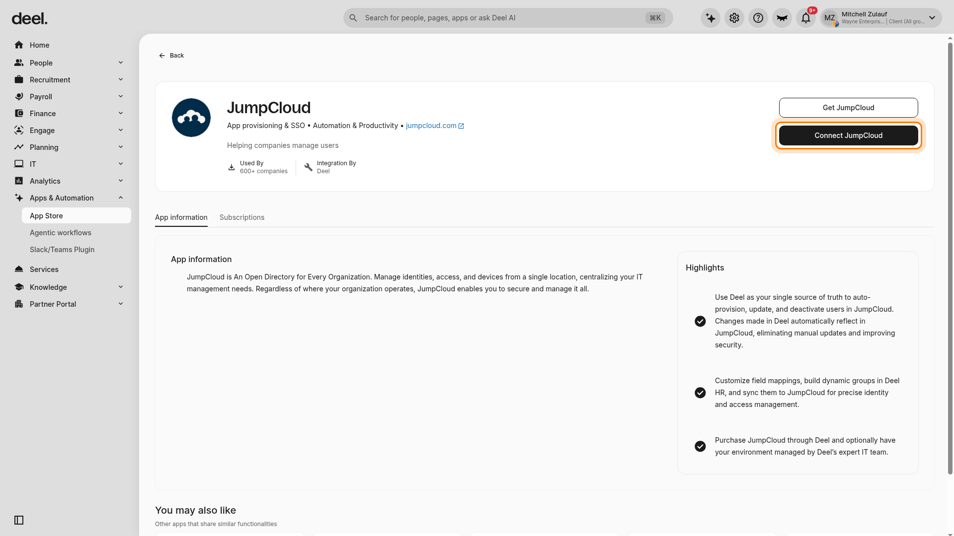 Connect JumpCloud