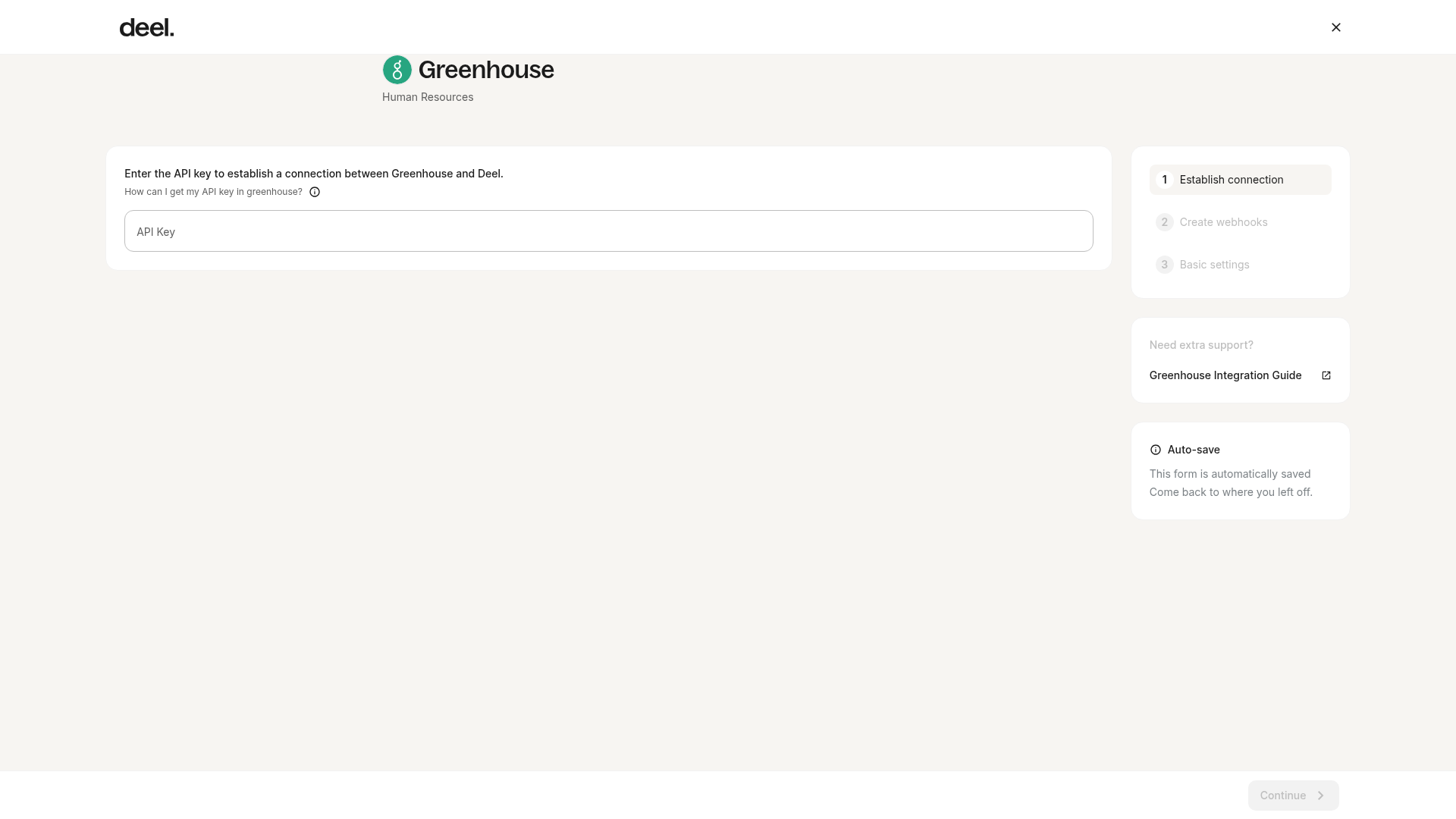 Greenhouse connection form