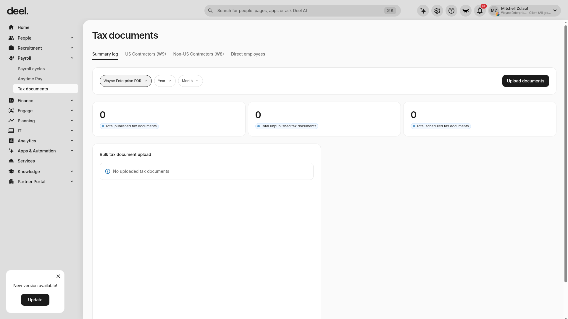 Summary log status counters